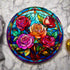 Roses Circular Glass Suncatcher Worktop Saver